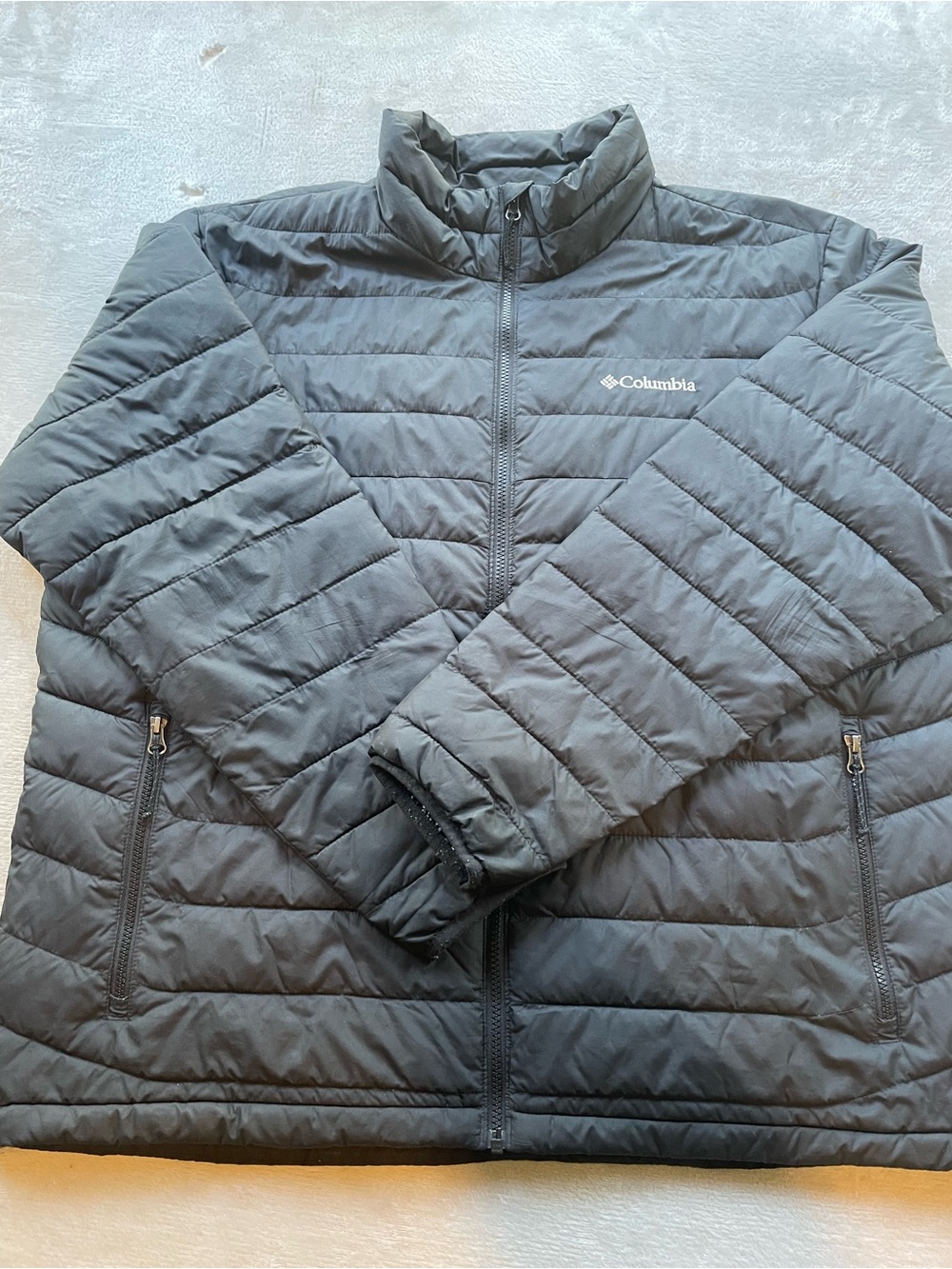 Columbia Omni-Heat Puffer Jacket Mens XL Full Zip Black